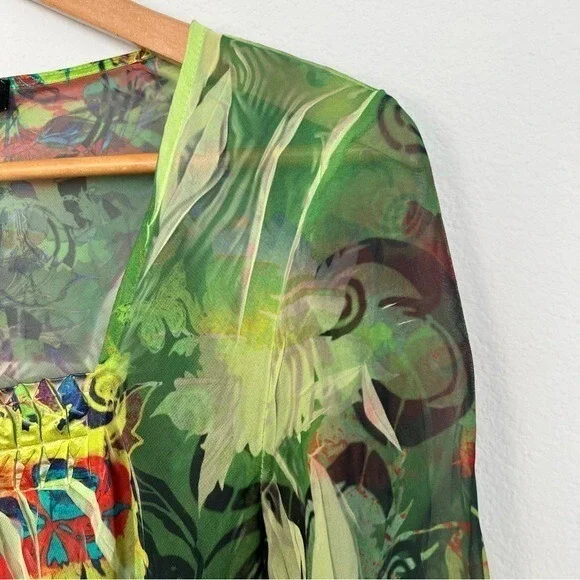 Vintage Y2K Butterfly Top Womens Medium Forest Fairy Goblincore Artsy Summer - Picture 2 of 8